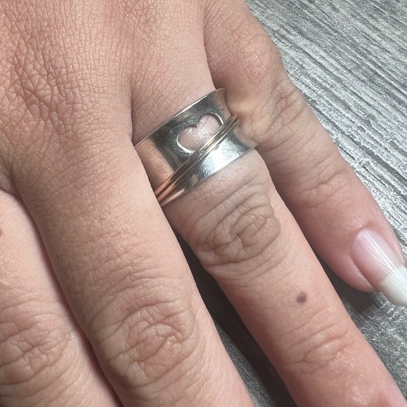 Brave Love Spinner ring Sterling silver with 10k Gold - Picture 3 of 7